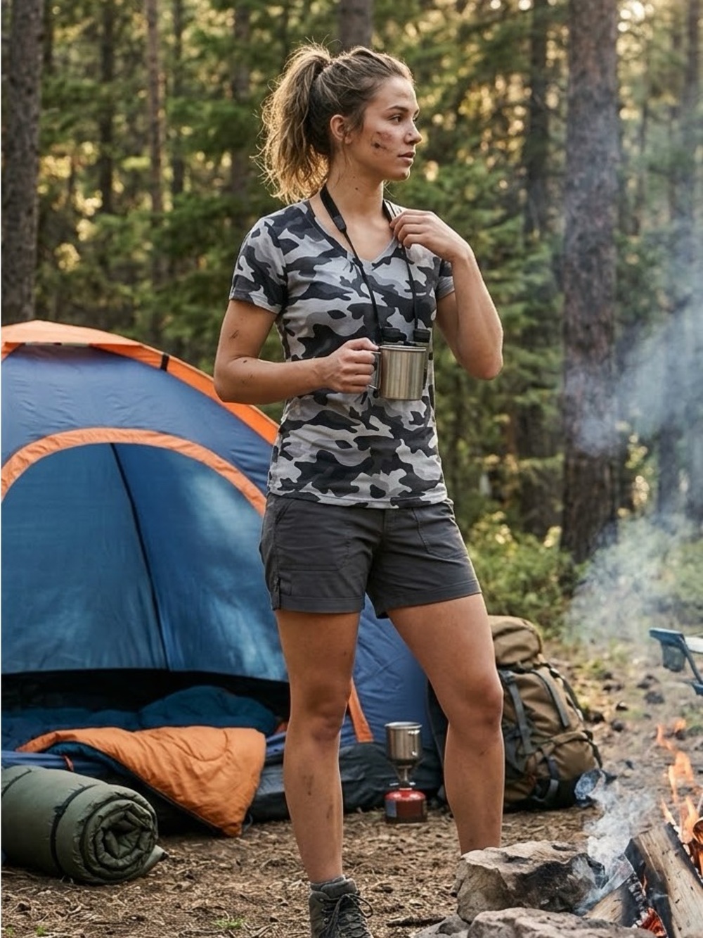 Gray & Black Camo Shirt